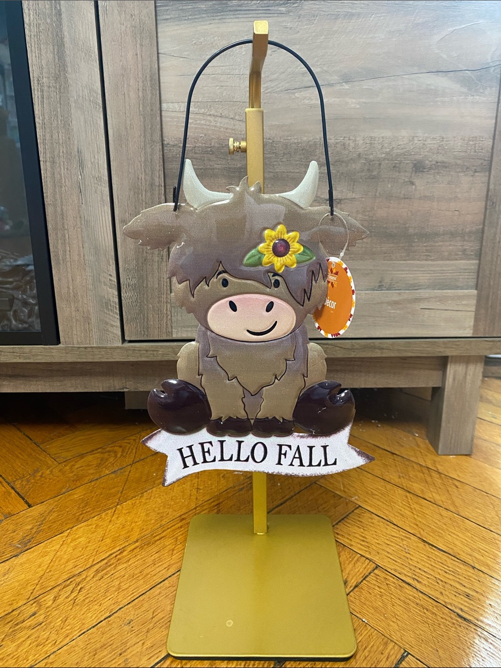 Highland Cow Hello Fall Metal Door / Wall Decor